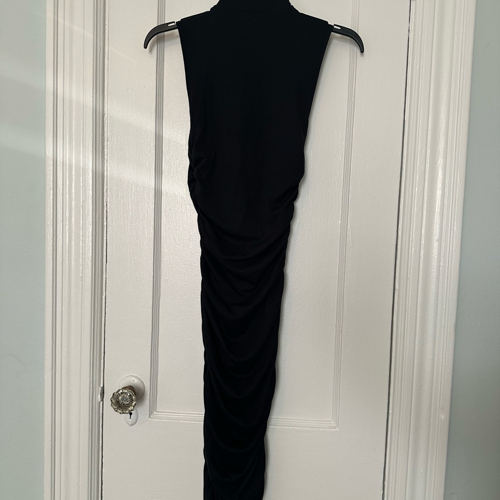 SHEIN Black Dress Size Small New Sleeveless High Neck Bodycon Rouched Dress